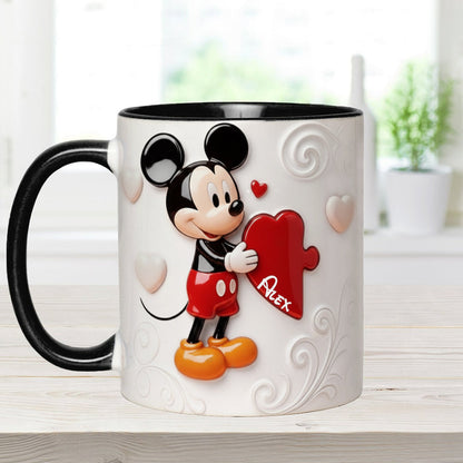 MkMo Magic Mouse You Are My Missing Piece - Personalized Accent Mug - Gift For Couple, Fan Movies, Matching Mug HH01