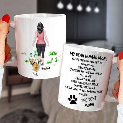 I Love The Way You Pet Me, Dad Mom Pet Lover Personalized Coffee Mug White Mug, Gift For Dad Mom