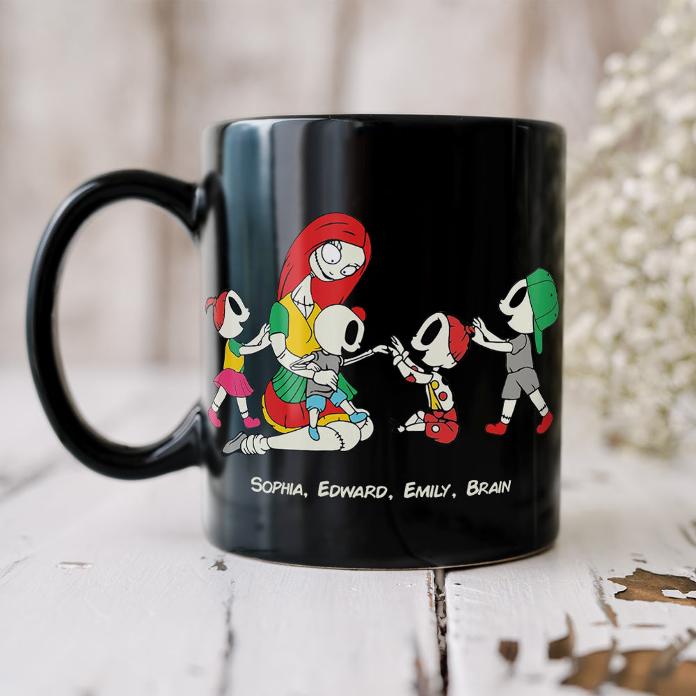 Horror Family Dad Mom And Children 02QHDT120423 Personalized Black Coffee Mug