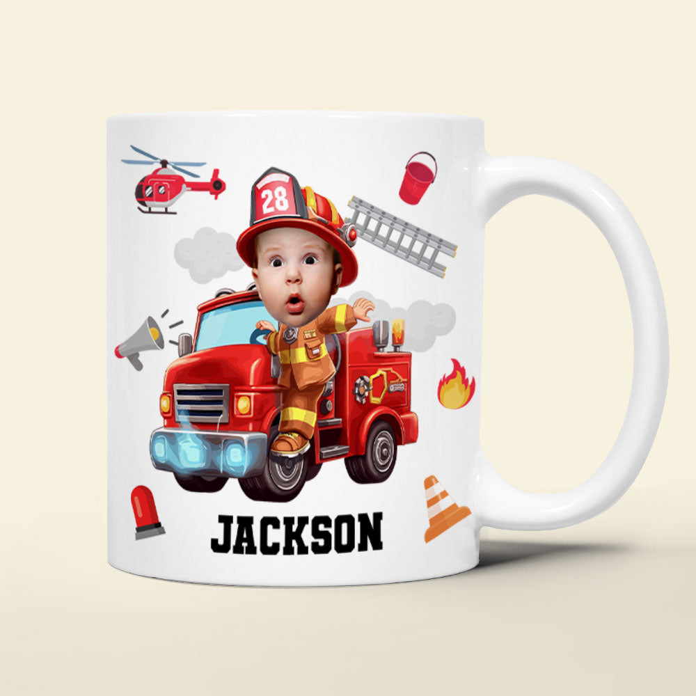 Custom Photo Gifts For Kid Firefighter Coffee Mug 05ohti061224