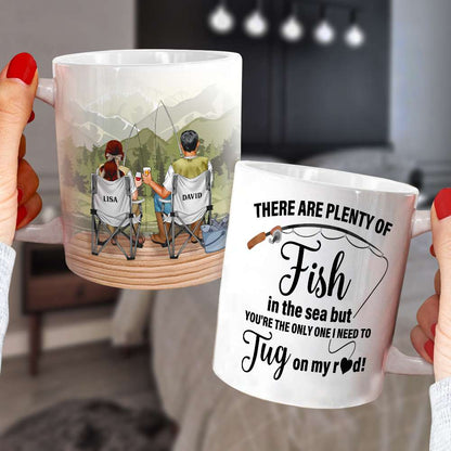 There're Plenty Of Fish In The Sea, Personalized White Mug, Gift For Couple