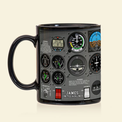 Personalized Aircraft Cockpit Mug, Gift For Airplane Lovers BLM-humix151223