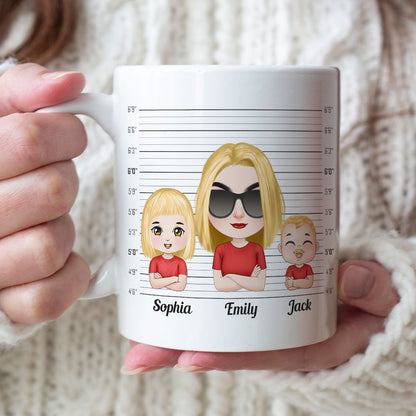Nobody Test My Gangsta More Than, Gift For Mom, Personalized Mug, Mom And Kids Mug
