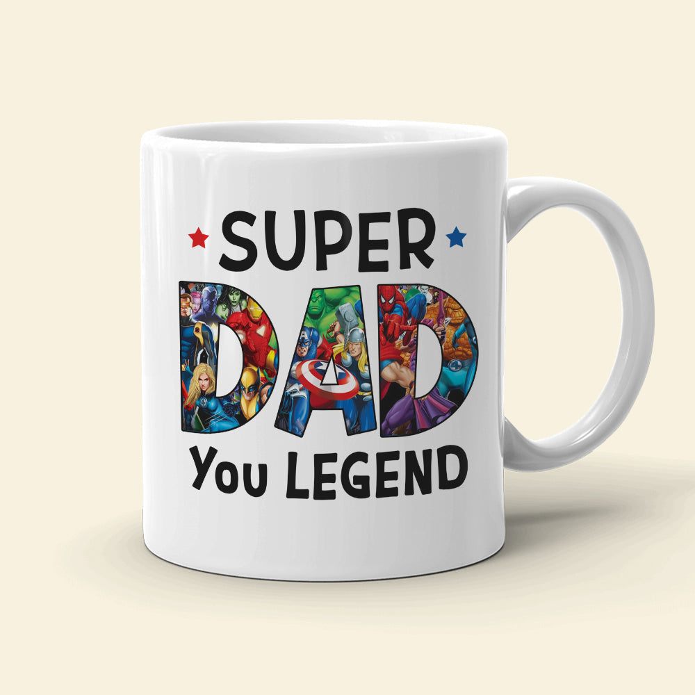 Legend Of Dad, Super Dad Personalized Mug, Gift For Dad
