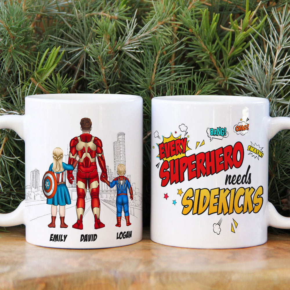 Every hero Needs A Sidekick Personalized Mug Gift For Dad