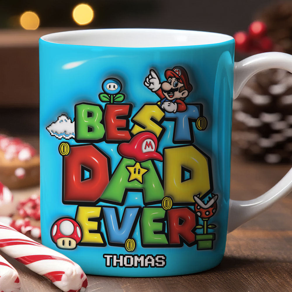Best Dad Ever, Personalized Edge To Edge Mug, Custom Name Game Online Dad Mug 02NATI271023