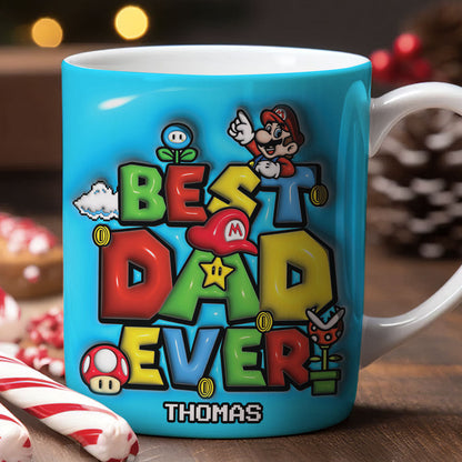 Best Dad Ever, Personalized Edge To Edge Mug, Custom Name Game Online Dad Mug 02NATI271023