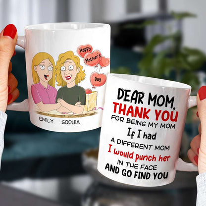 Gift For Happy Mother's Day, Mom Personalized Coffee Mug Accent Mug Wine Tumbler