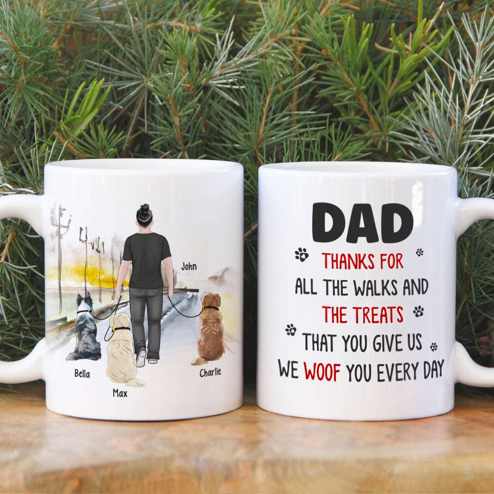 Thanks For All The Walks, Personalized Mug, Gifts For Dog Lover