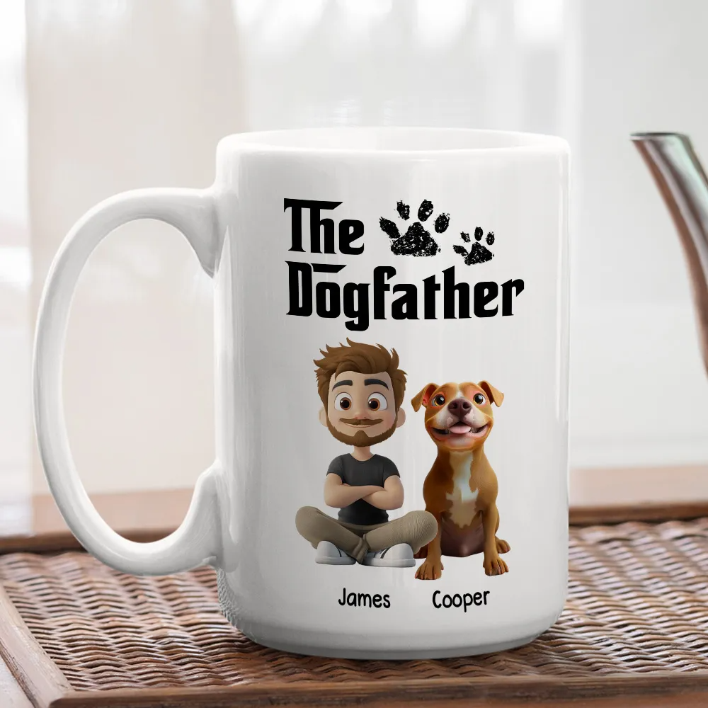 Cool Dog Father - Personalized White Mug- Gift for Pet Owners, Dog Lovers, Dog Dad | CLP15.V2 HH01