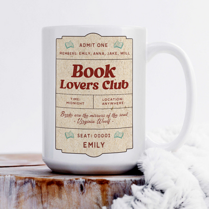 Book Lovers Club - Personalized Ceramic Mug - Gift For Book Lovers HH01