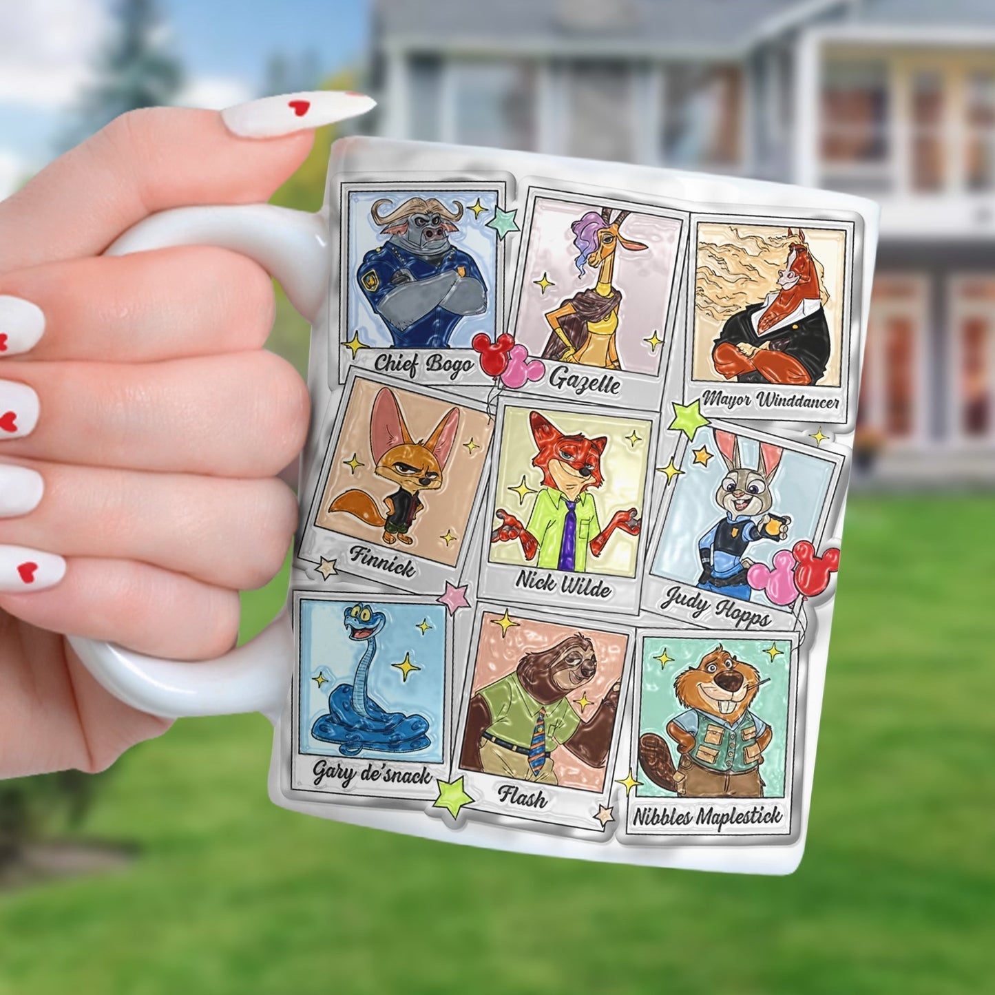 ZTP Zoo Friends Town - Personalized White Edge-to-Edge Mug - Gift For Fan Movies HH01