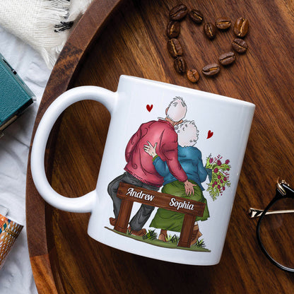Roses Are Red Violets Are Blue I Like Your Butt Let Me Touch It Forever, Old Couple Married White Mug