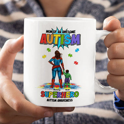 Personalized Gifts For Superhero Autism Mom Coffee Mug 02huti050325pa