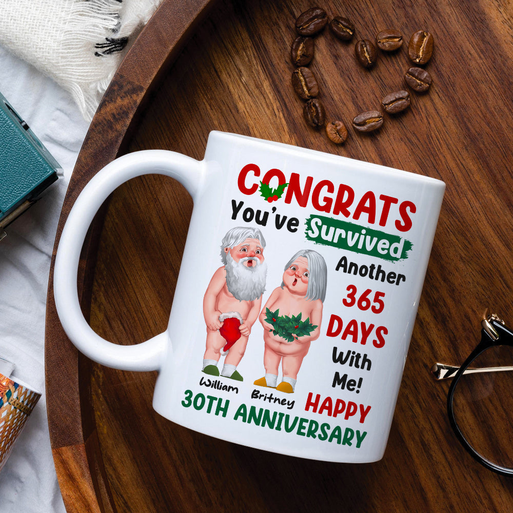 Happy Anniversary, Personalized Coffee Mug, Santa Gifts For Old Couple
