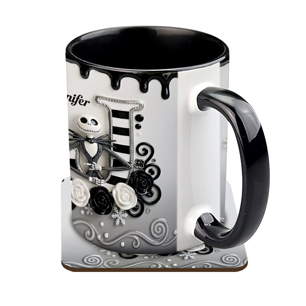Spooky With Alphabet - Personalized Accent Mug - Christmas Gift For Movie Fans HH01