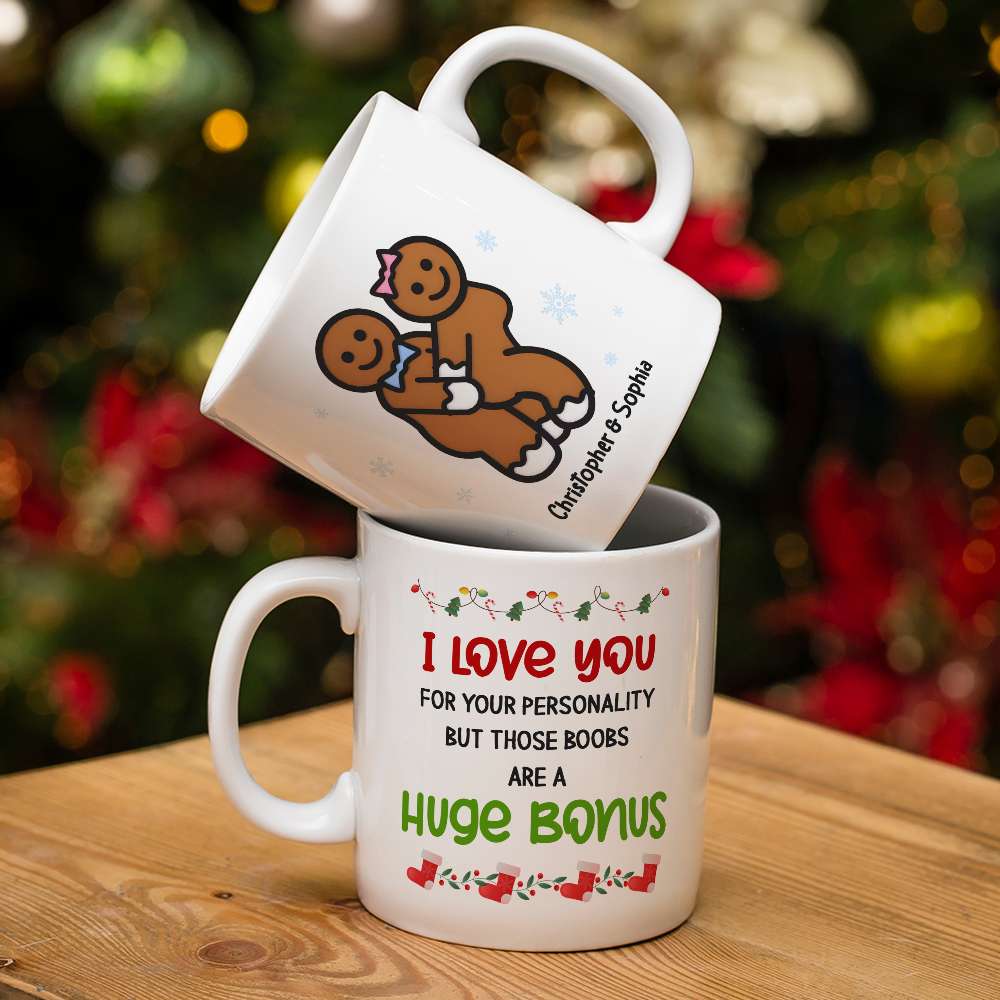 Naughty Gingerbread Christmas Couple, Christmas Mug Gift For Couples