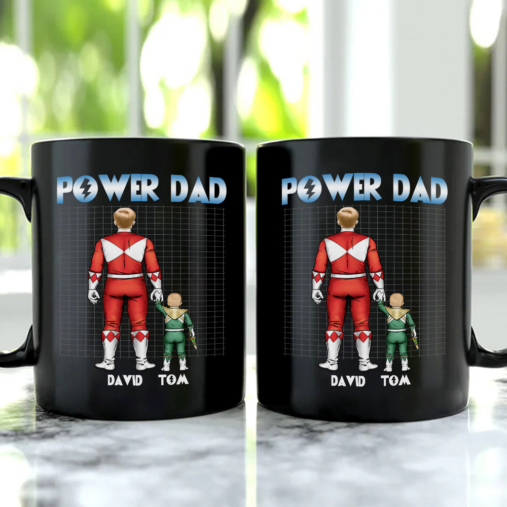 Power Dad Personalized Black Mug, Gift For Father's Day-5QHDT020523