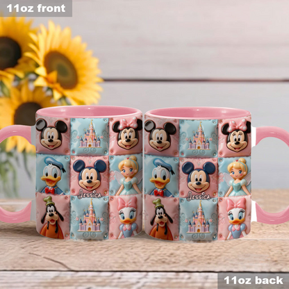 MkMo Magic Mouse Castle With Friends - Personalized Accent Mug - Gift For Movie Fans, Daughters, Family NL122