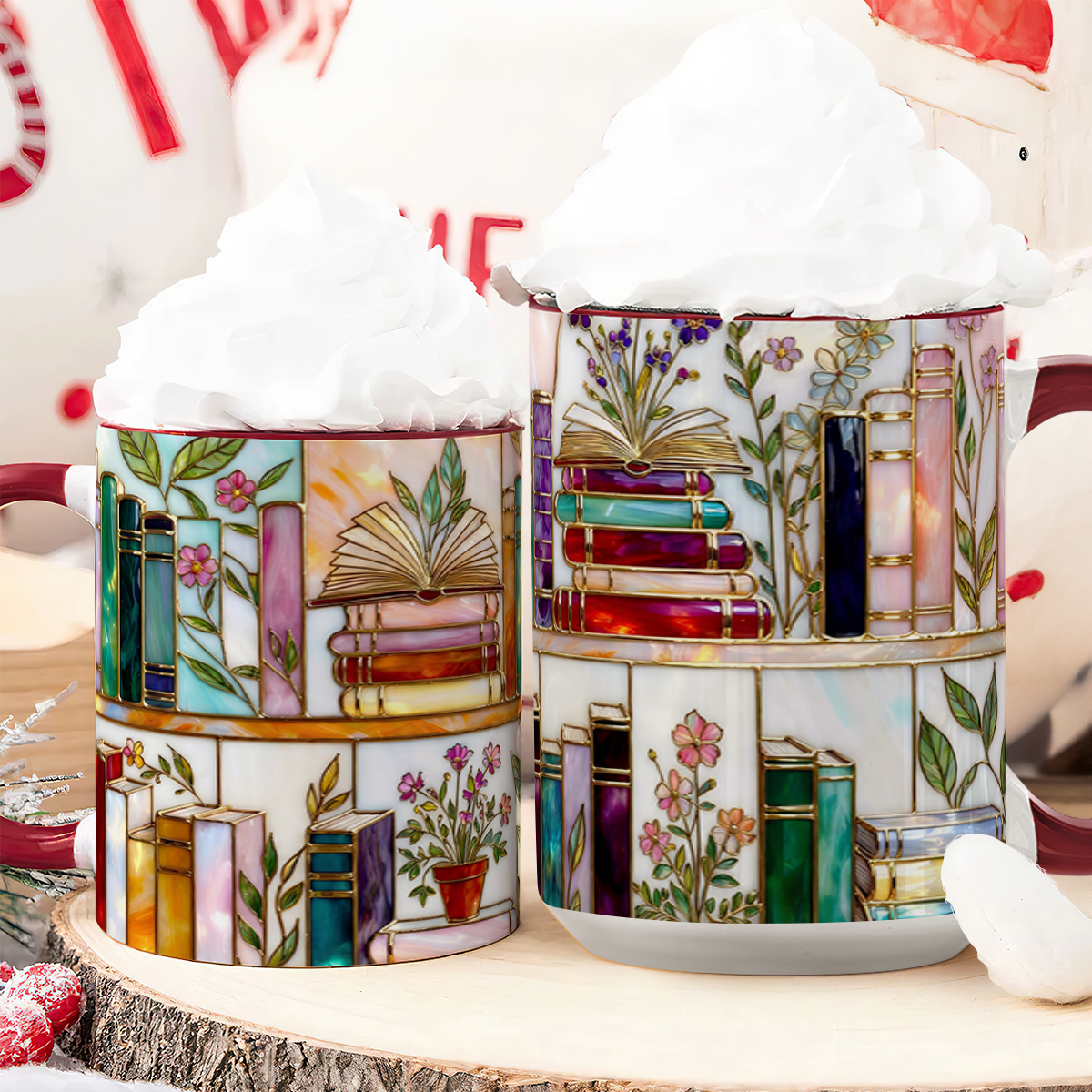 Just A Girl Who Loves Books - Personalized Accent Mug - Gift For Her HH01