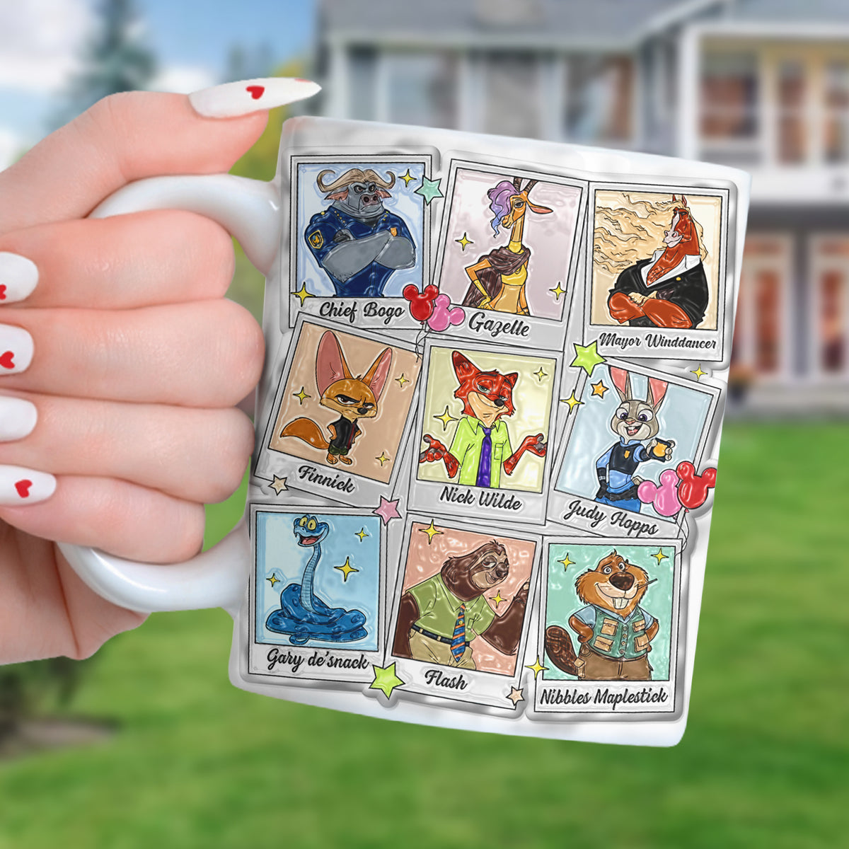 ZTP Zoo Friends Town - Personalized White Edge-to-Edge Mug - Gift For Fan Movies HH01