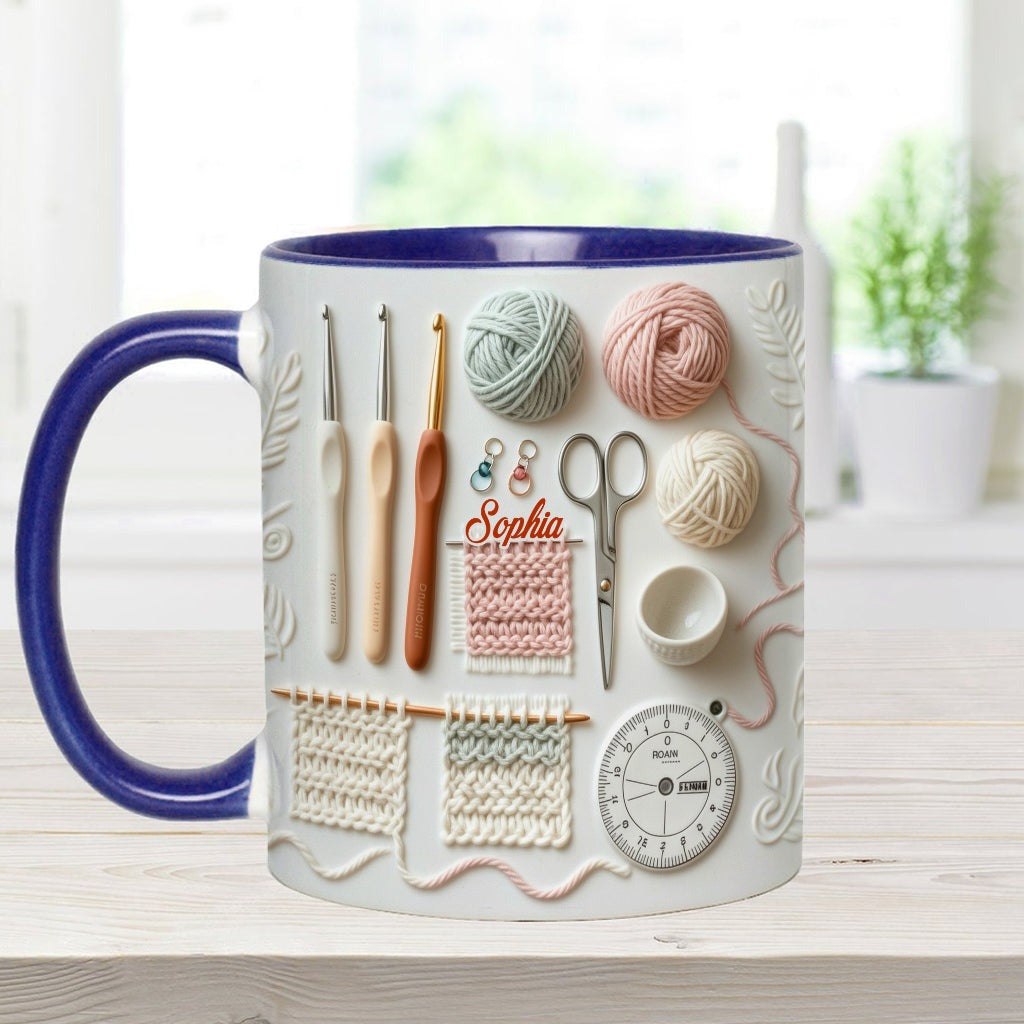 Just Love Crocheting - Personalized Accent Mug - Gift For Her HH01