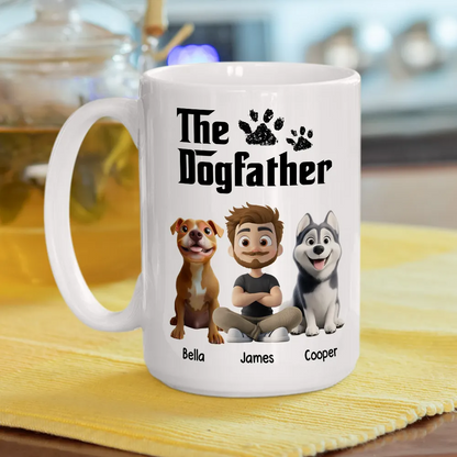 Cool Dog Father - Personalized White Mug- Gift for Pet Owners, Dog Lovers, Dog Dad | CLP15.V2 HH01