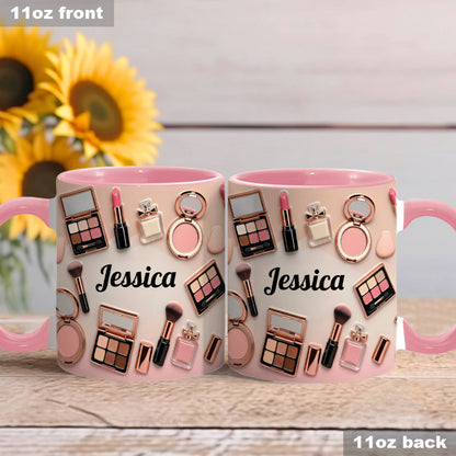 Just A Girl Who Love Makeup - Personalized Accent Mug - Gift For Her, Makeup Artists NL122