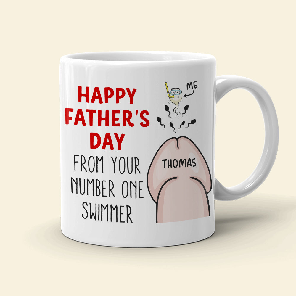 Happy Father's Day From Your Number One Swimmer, Personalized Mug, Gift For Dads