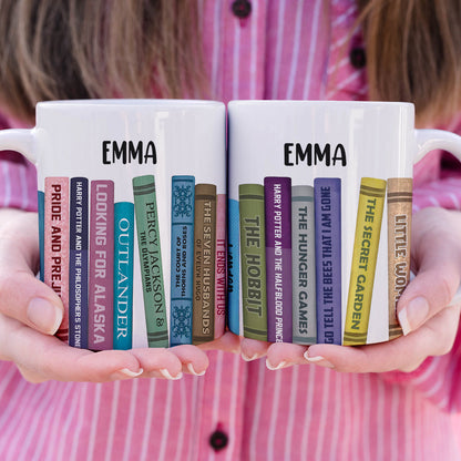 Custom Book Titles Mug, Gift For Book Lovers