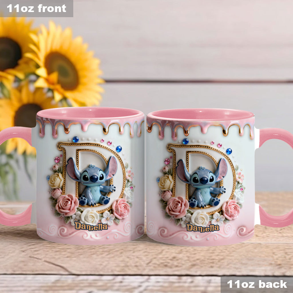 Sti Alphabet - Personalized 3D Inflated Effect Accent Mug - Gift For Daughter, Her HH01