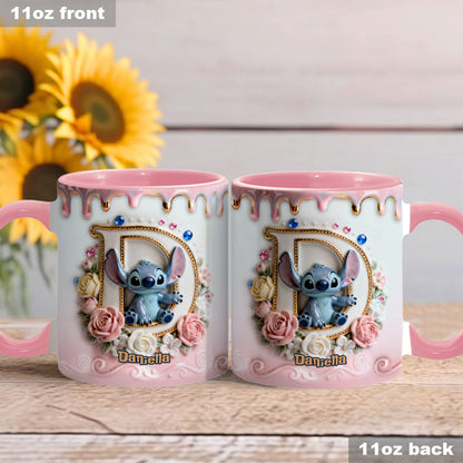 Sti Alphabet - Personalized 3D Inflated Effect Accent Mug - Gift For Daughter, Her HH01