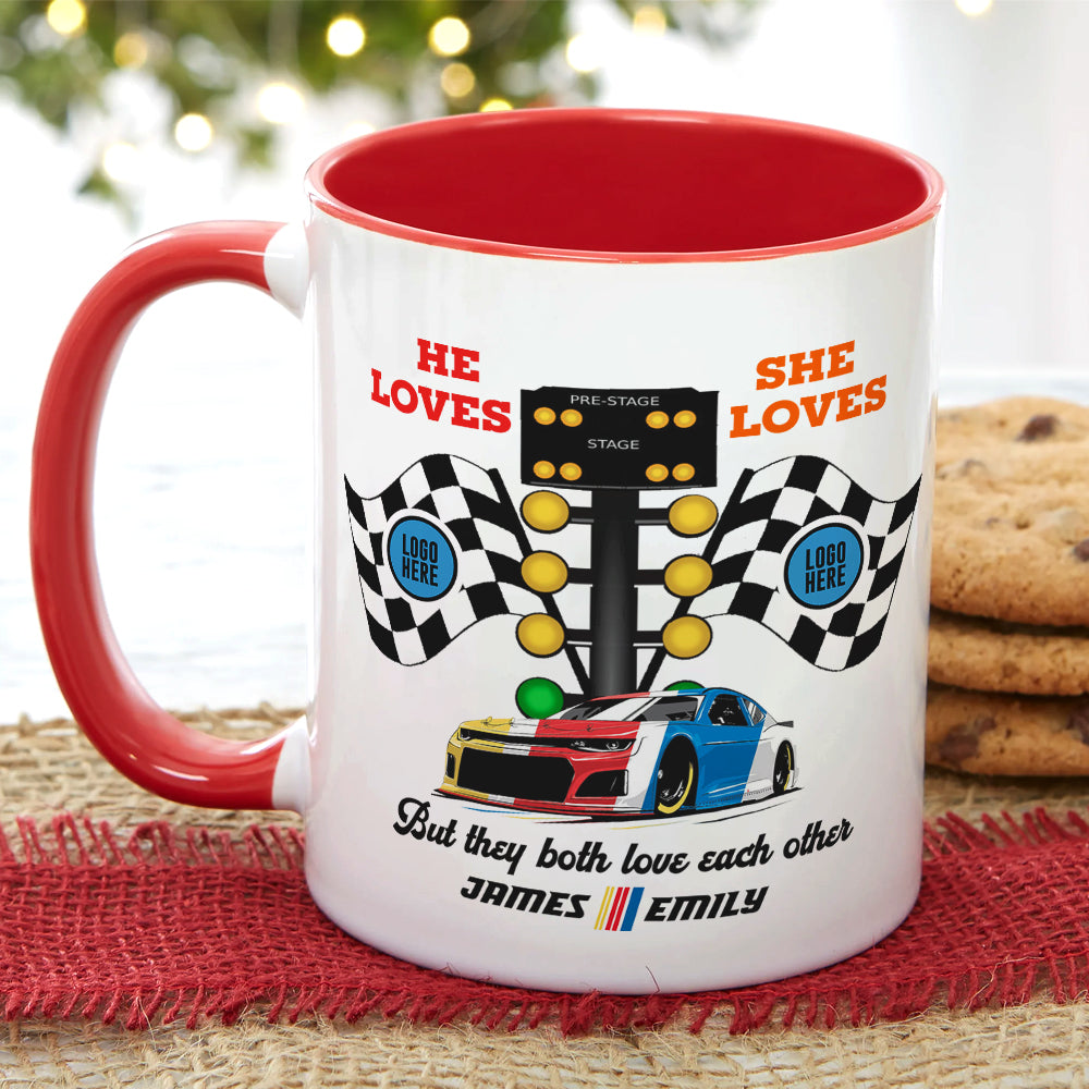 But They Both Love Each Other, Couple Gift, Personalized Mug, Racing Car Couple Mug 02HUTI091023 021123