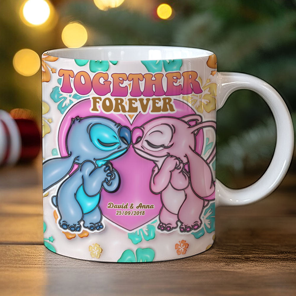 Together Forever, Couple Gift, Personalized Coffee Mug, Cartoon Couple Mug 03NATI271023