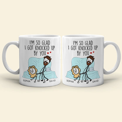 Couple, I'm So Glad I Got Knocked Up By You, Personalized Mug, Couple Mug