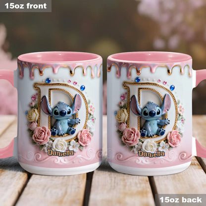 Sti Alphabet - Personalized 3D Inflated Effect Accent Mug - Gift For Daughter, Her HH01