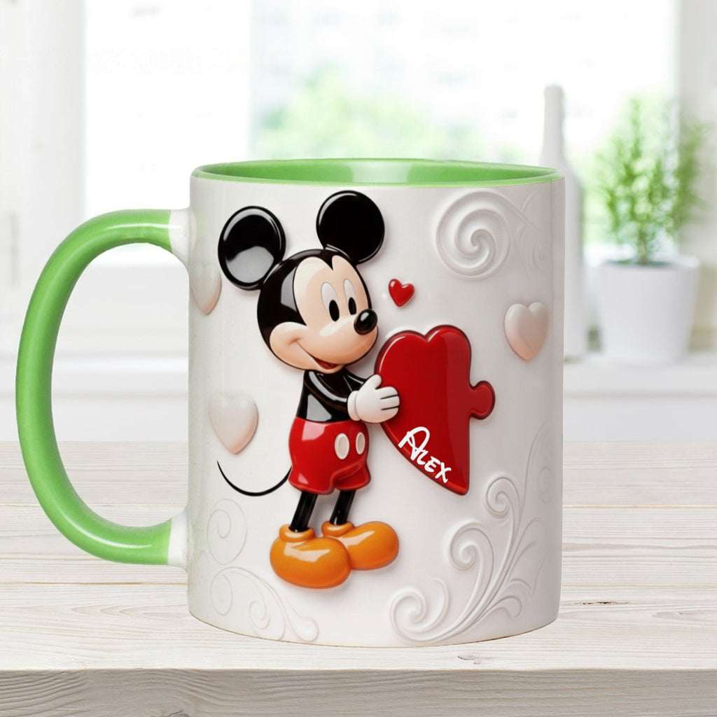 MkMo Magic Mouse You Are My Missing Piece - Personalized Accent Mug - Gift For Couple, Fan Movies, Matching Mug HH01