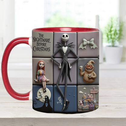 Spooky Till The Death Part - Personalized Accent Mug - Christmas Gift For Movie Fans NL122