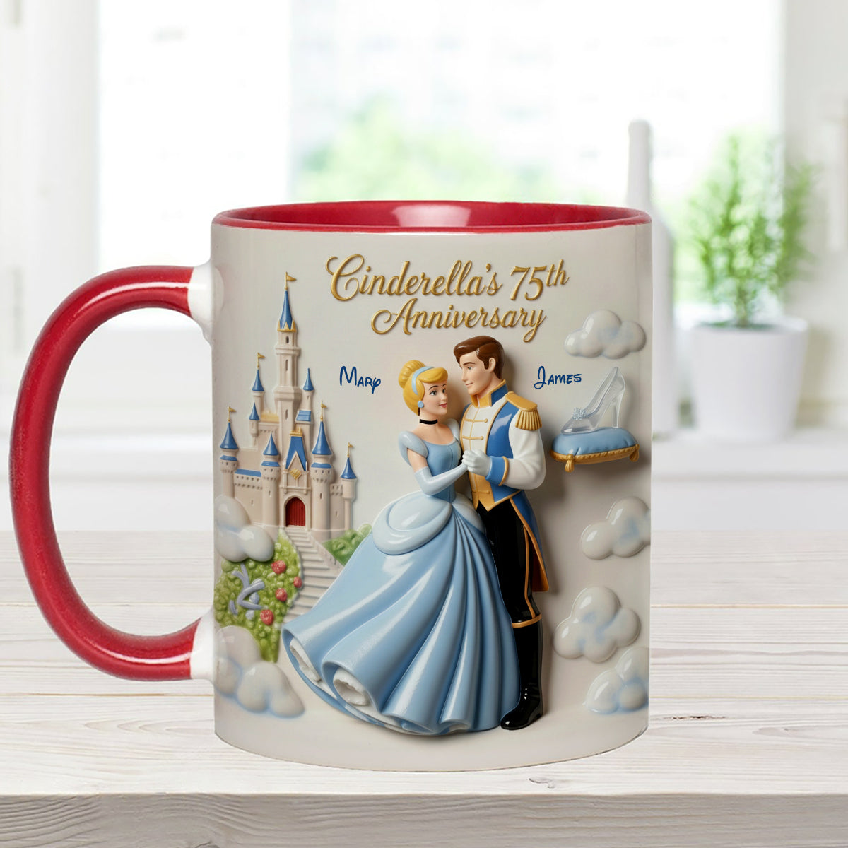 DSNY Princess Celebrate 75th Anniversary - Personalized Accent Mug - Gift For Couples, Movie Fans NL122