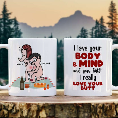 I Really Love Your Butt Personalized Mug, Funny Gift For Couple