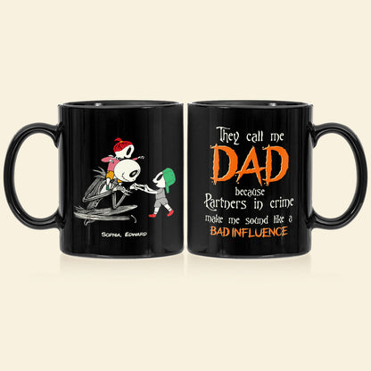 Horror Family Dad Mom And Children 02QHDT120423 Personalized Black Coffee Mug