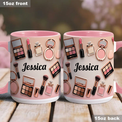 Just A Girl Who Love Makeup - Personalized Accent Mug - Gift For Her, Makeup Artists NL122