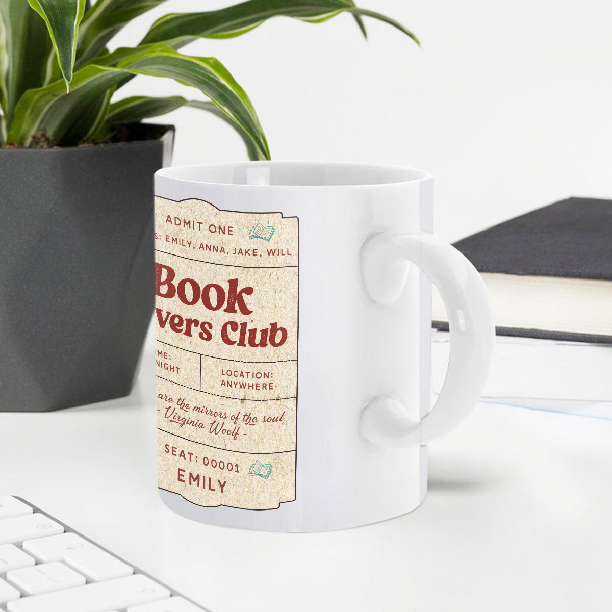 Book Lovers Club - Personalized Ceramic Mug - Gift For Book Lovers HH01