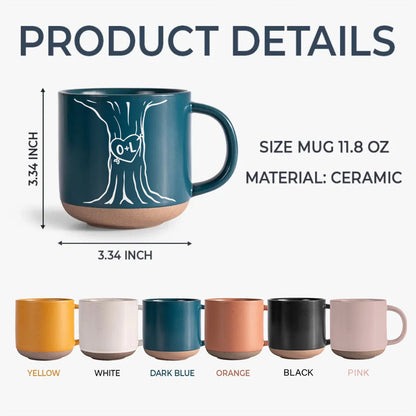 Custom Name A Heart Tree Pottery Mug For Couple TH10 898081