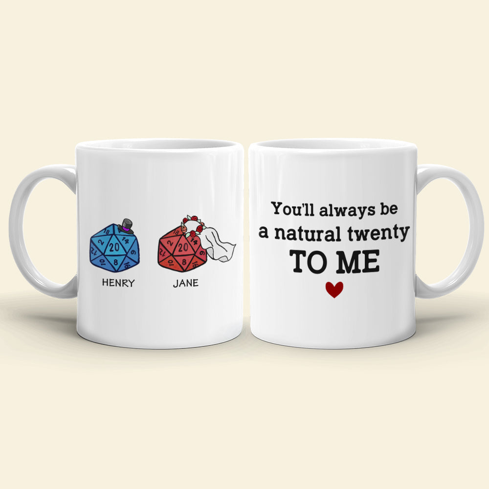 Table Top Game Dice Couple Personalized White Mug Gift
