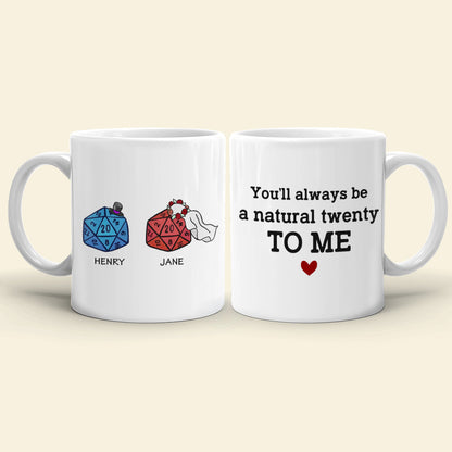 Table Top Game Dice Couple Personalized White Mug Gift