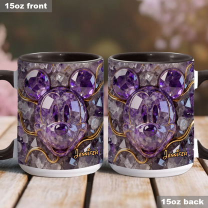 MkMo Magic Mouse Purple Crystal - Personalized Accent Mug - Gift For Movie Fans NL122