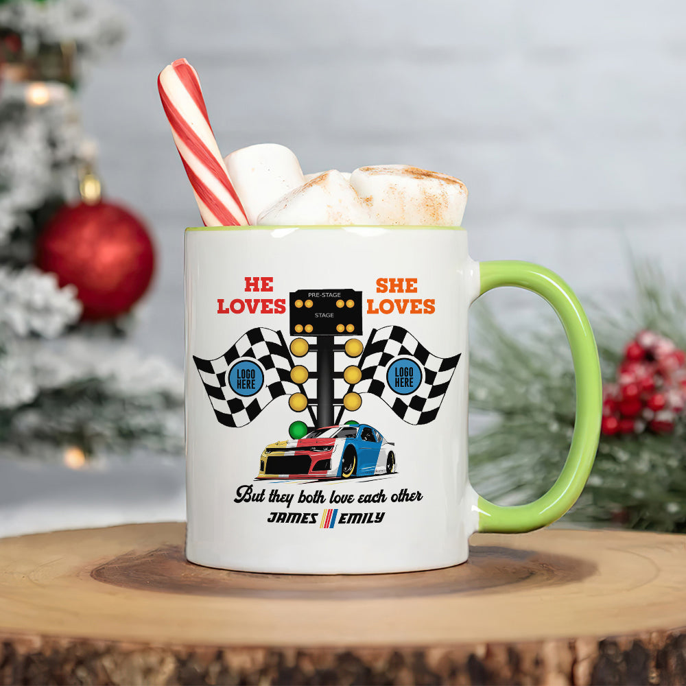 But They Both Love Each Other, Couple Gift, Personalized Mug, Racing Car Couple Mug 02HUTI091023 021123