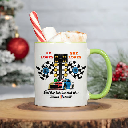 But They Both Love Each Other, Couple Gift, Personalized Mug, Racing Car Couple Mug 02HUTI091023 021123
