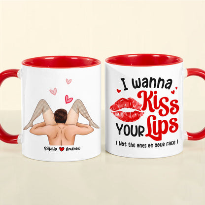 I Wanna Kiss Your Lips, Personalized Coffee Mug, Couple Make Love, Gifts For Couple